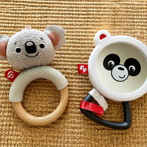 Fisher Price Κουδουνίστρα Peek & Play Panda Mirror για 3+ Μηνών GGF07