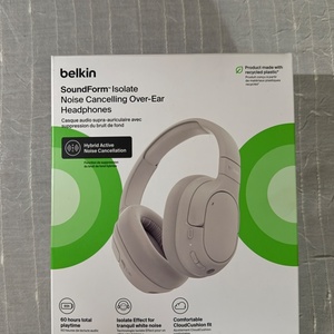 Belkin SoundForm Isolate Ασύρματα / Ενσύρματα Over Ear Ακουστικά με 60 ώρες Λειτουργίας Sand