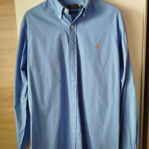 Polo Ralph Lauren Μακρυμάνικo Βαμβακερό Πουκάμισο σε Κανονική Γραμμή Μπλε 710937993007