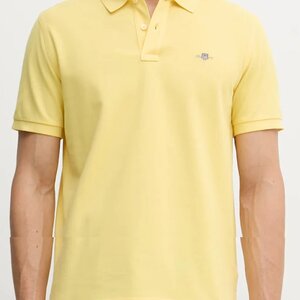 Gant Pique Polo T-shirt Κίτρινο 2210-714