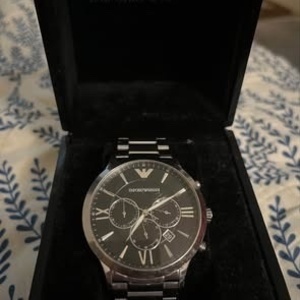 Emporio Armani Giovanni Ανδρικό Ρολόι 44mm Χρονογράφος Μπαταρίας με Ασημί Μεταλλικό Μπρασελέ AR11208