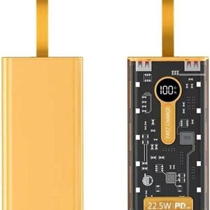 Yesplus YS-919 Power Bank 10000mAh 22.5W με Θύρα USB-A και Θύρα USB-C Κίτρινο