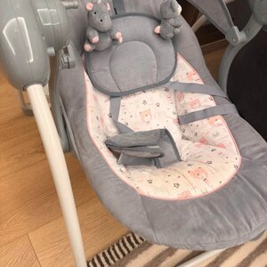 Bebe Stars Electric Baby Relax Swing Flora with Music Grey for Child up to 9kg 252-186