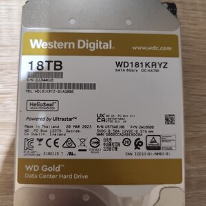 Western Digital Gold 18TB HDD Σκληρός Δίσκος 3.5" SATA III 7200rpm με 512MB Cache για Desktop / NAS / Server WD181KRYZ