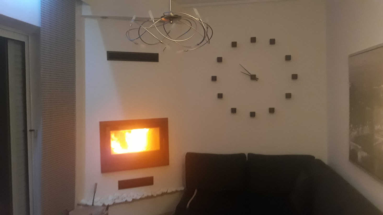Kratki Arke/80 Wood Cassette Fireplace Insert Air Duct Connection with Straight Window 12kW