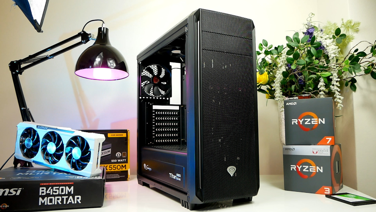 Natec Titan 660 Plus Gaming Midi Tower Κουτί Υπολογιστή με Πλαϊνό Παράθυρο Μαύρο