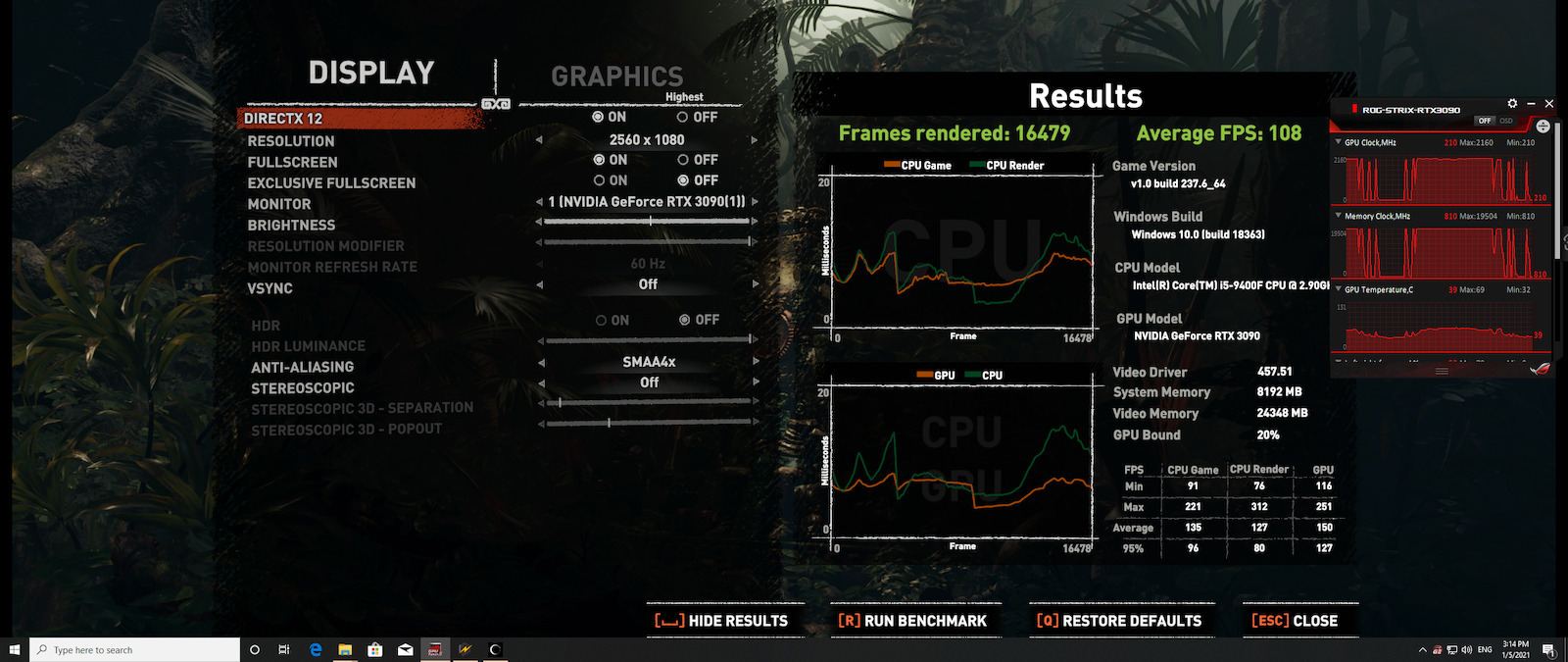 Asus GeForce RTX 3090 24GB GDDR6X ROG Strix OC Κάρτα Γραφικών
