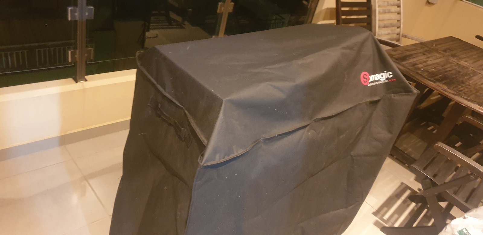 Somagic Grill Cover Black Compatible with the Somagic BBQ 120 from Polyester with UV Protection 120cmx62cmx80cmcm