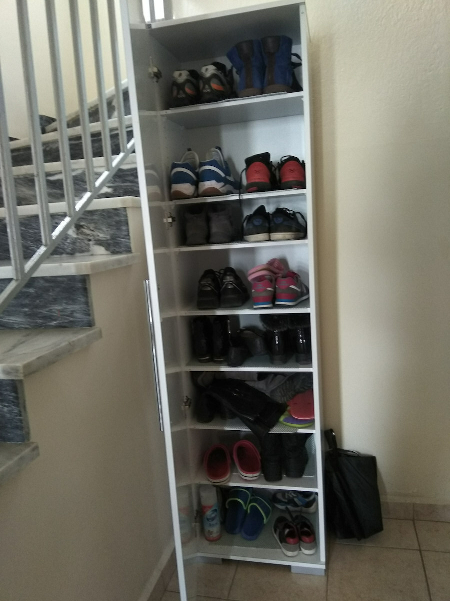 Suport pentru pantofi Diamond cu 7 Rafturi Albă L50xW35xH187cm