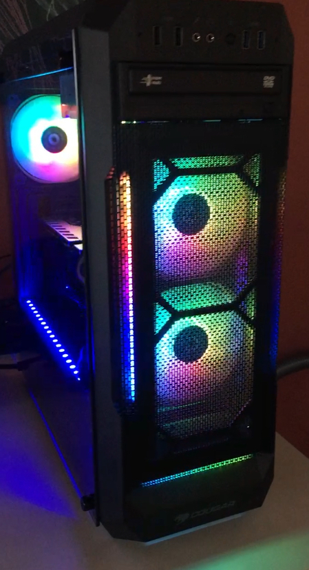Cougar MX331 Mesh-G Gaming Midi Tower Κουτί Υπολογιστή με Πλαϊνό Παράθυρο και RGB Φωτισμό Μαύρο