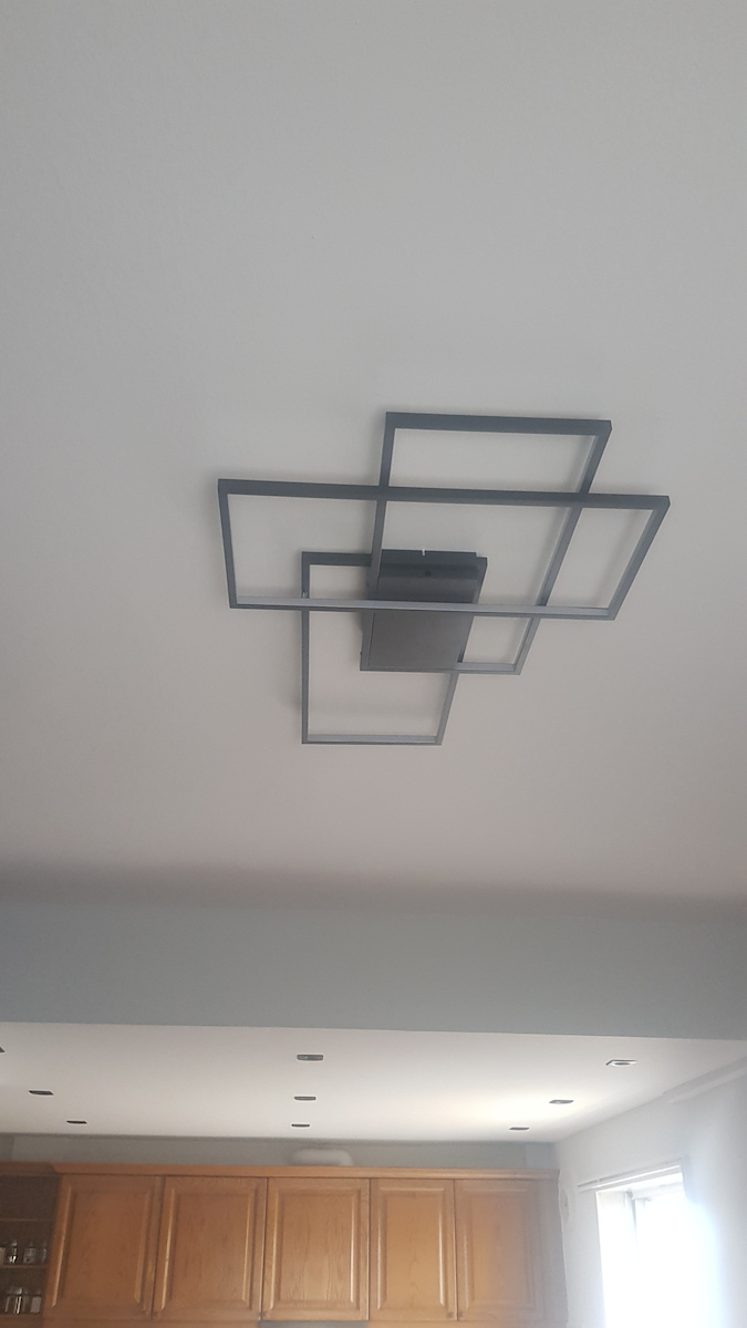 Trio Lighting Thiago Smart Πλαφονιέρα Οροφής 114εκ. Μαύρη με Ενσωματωμένο LED και Τηλεχειριστήριο