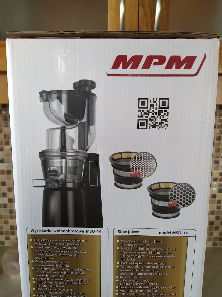 MPM Αποχυμωτής Αργής Σύνθλιψης 200W Μαύρος