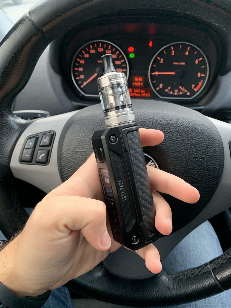 Lost Vape Thelema Solo Box Mod 100W Stainless Steel Carbon Fiber