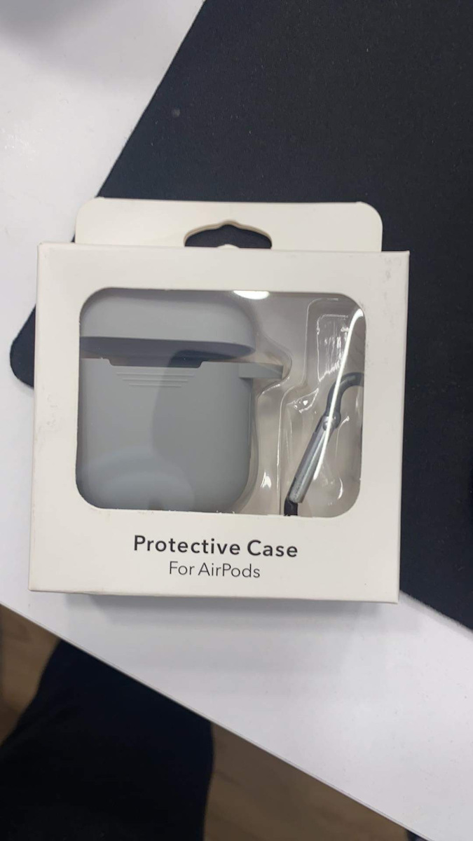 Senso Silicone Case with Keychain Gray for Apple AirPods