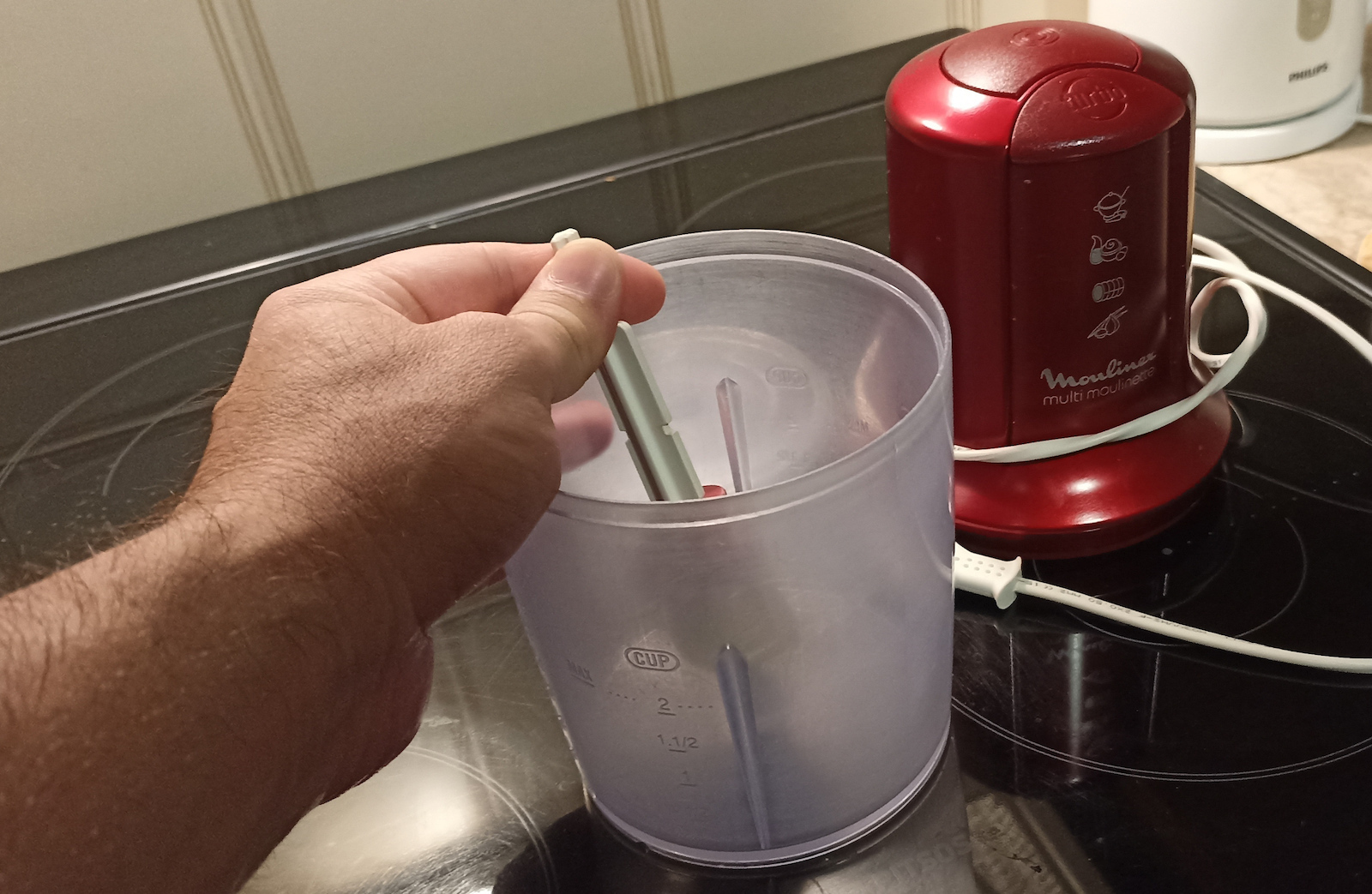Moulinex Moulinette Πολυκόπτης Multi 500W με Δοχείο 500ml Κόκκινος