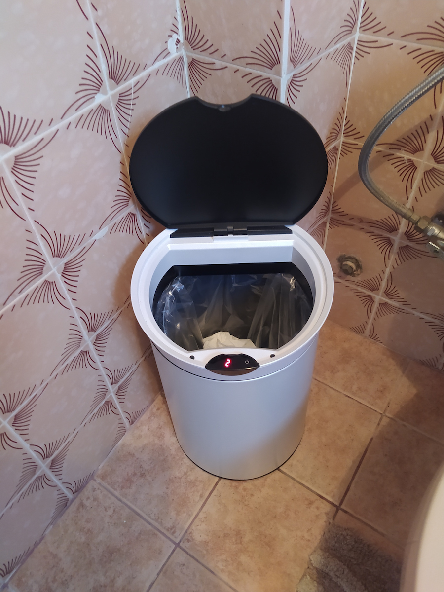 Ecosales Linea Conical EAD106801W Metallic White Waste Bin 10lt