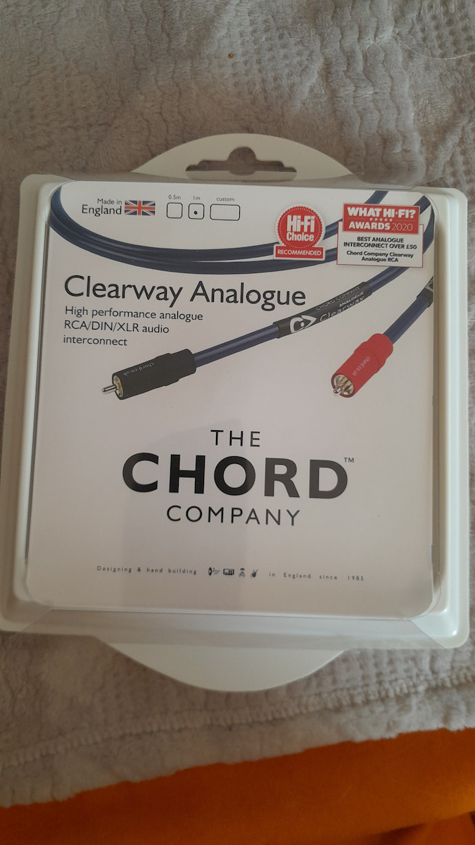 Chord Clearway Kabel RCA-Stecker - RCA-Stecker 1m