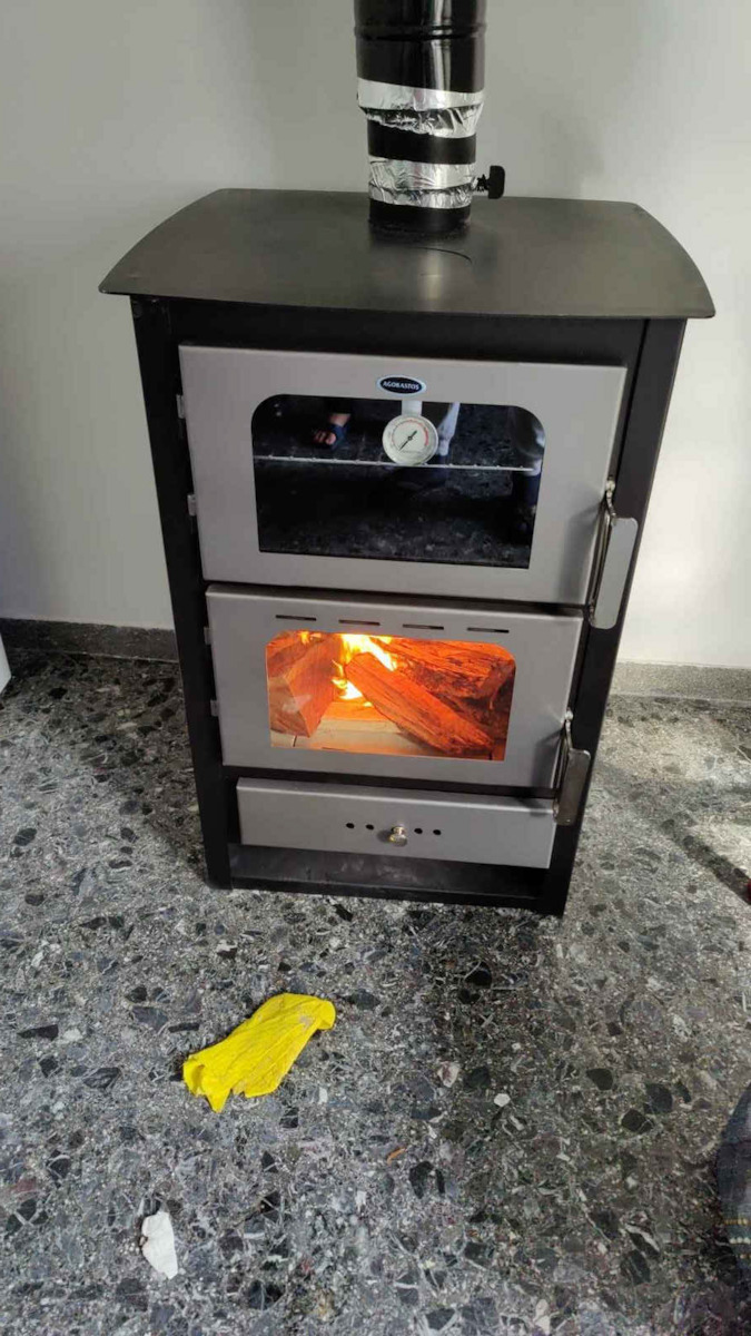 Agorastos ΣΑ-240 Стомана Печка на дърва с Фурна 15.5кВт Сива