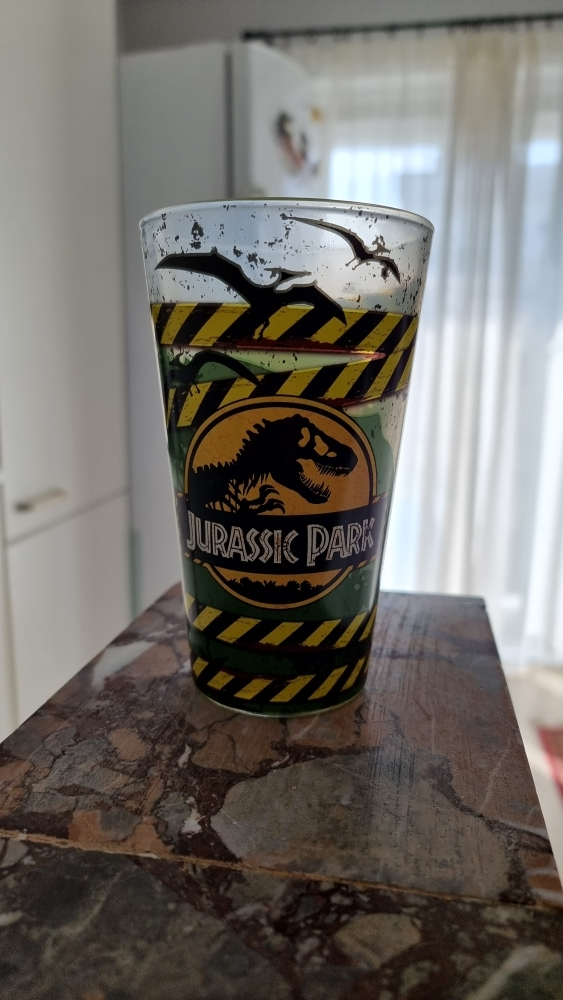 Abysse Jurassic Park Ποτήρι Νερού από Γυαλί σε Πράσινο Χρώμα 400ml