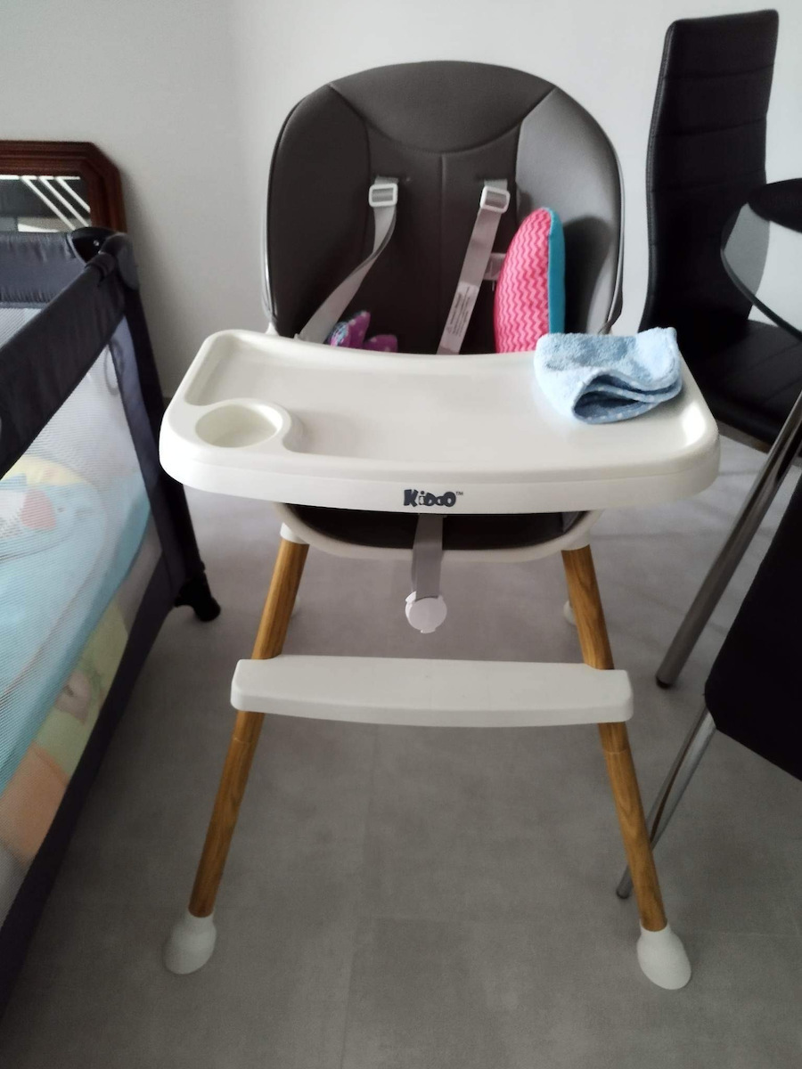 Kiddo Menu Καρεκλάκι Φαγητού 5 in 1 με Ρυθμιζόμενο Ύψος Γκρι