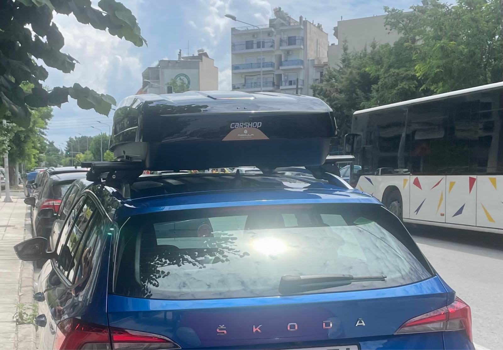 Modula Falcon Car Roof Box with Double Opening and 470lt Capacity Black