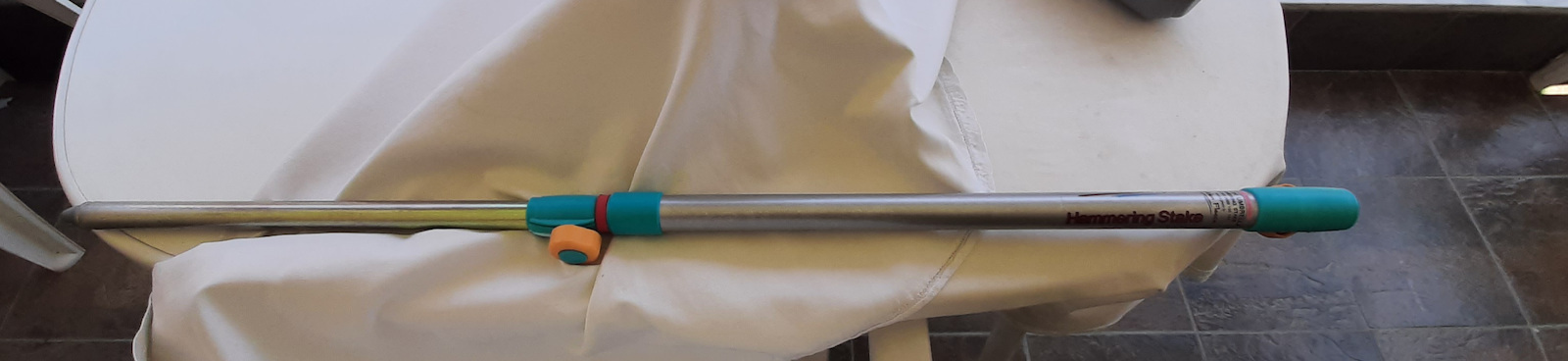 Golden Fleece Κρουστικό Κοντάρι Μεταλλικό 32mm Λευκό /Σιέλ