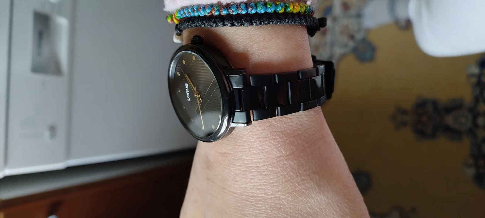 Lorus Herrenuhr 36mm Batterie mit Schwarz Metallarmband