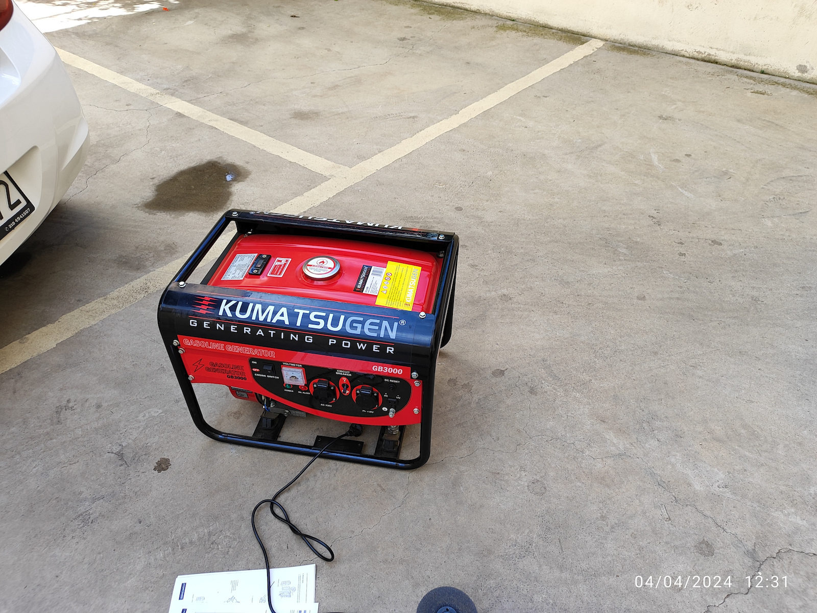 Kumatsugen GB3000 Generator Benzină (în patru timpi) Patru timpi cu Autostart și Putere Maximă 3.5kVA