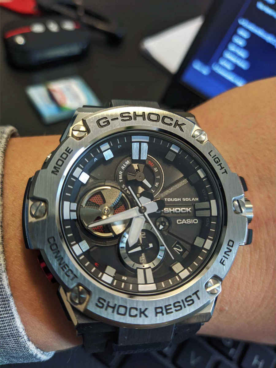 Casio G-Shock G-Steel Ανδρικό Ρολόι 53.8mm Solar με Μαύρο Καουτσούκ Λουράκι