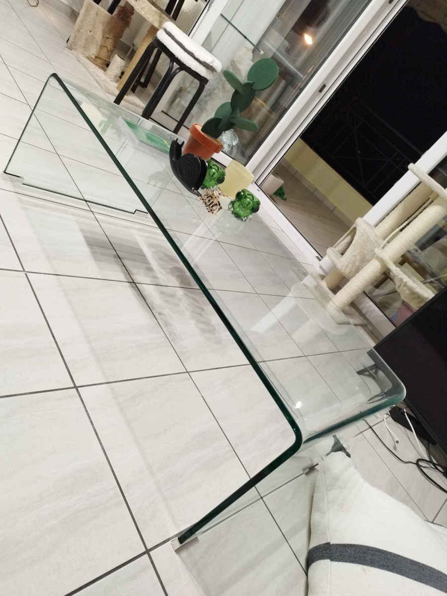 Правоъгълна Централна Кафе Маса Glasser Clear Стъклена Прозрачна 110x55x35см ЕМ720