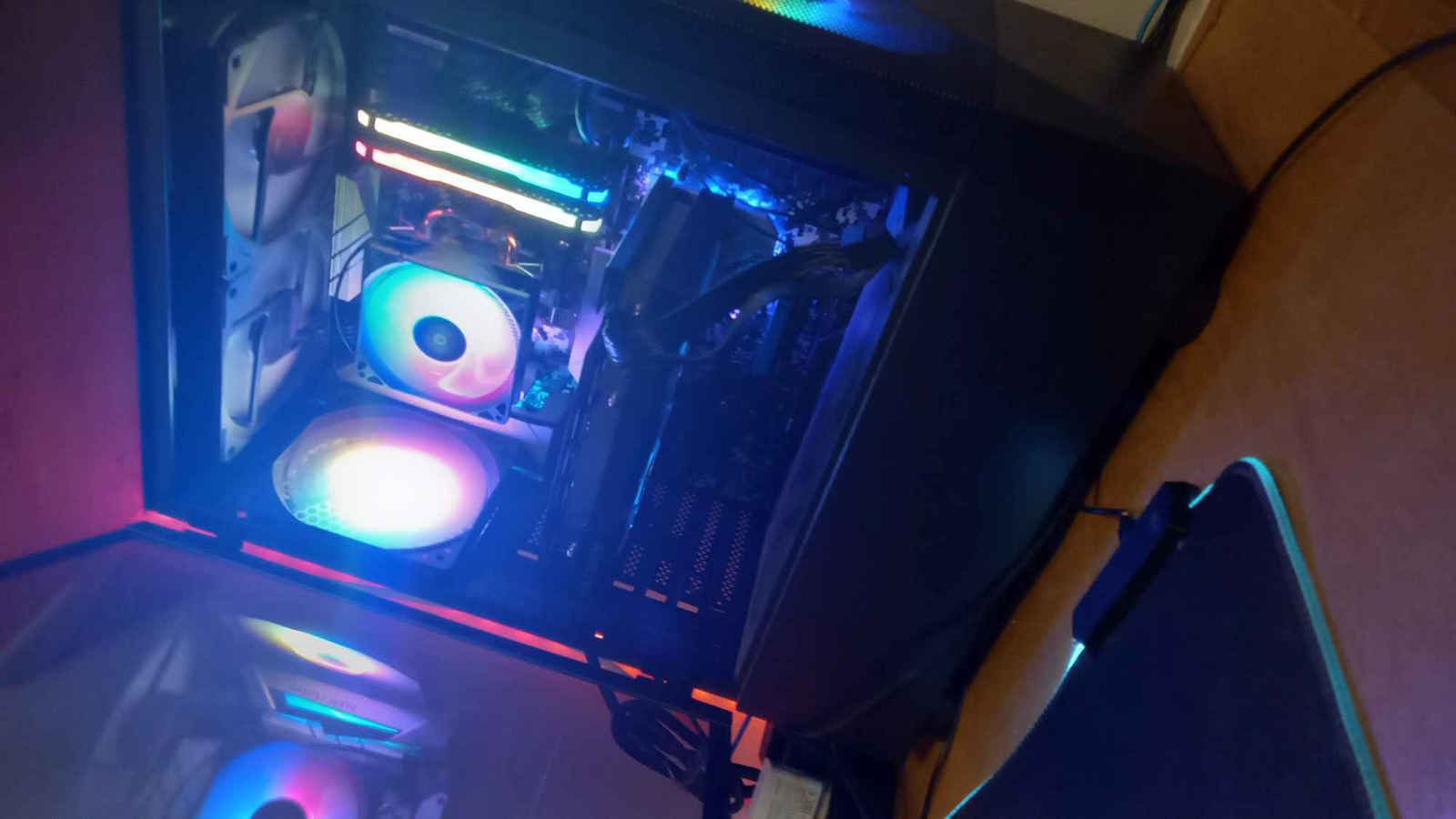 Krux Vako Gaming Midi Tower Computer Case with Side Window and RGB Lighting Black