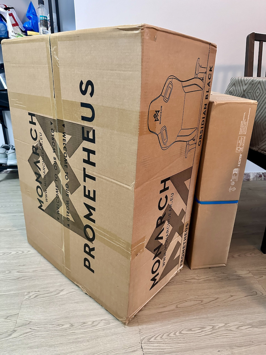 Monarch Gear Prometheus Καρέκλα Gaming Δερματίνης με Ρυθμιζόμενα Μπράτσα Midnight Black