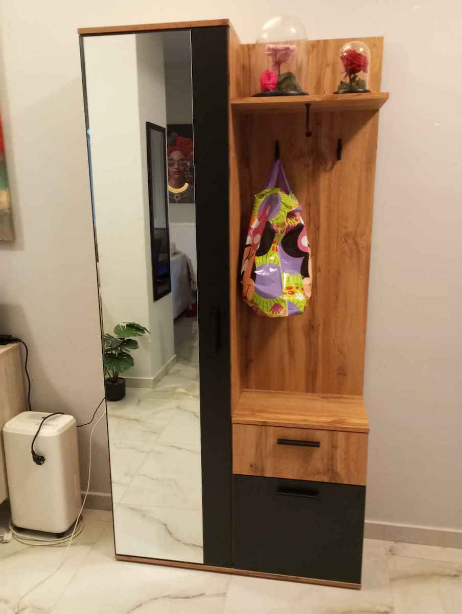 Rio Έπιπλο Εισόδου με Καθρέπτη / Κρεμάστρα / Παπουτσοθήκη & Ντουλάπα 97x30x195εκ.