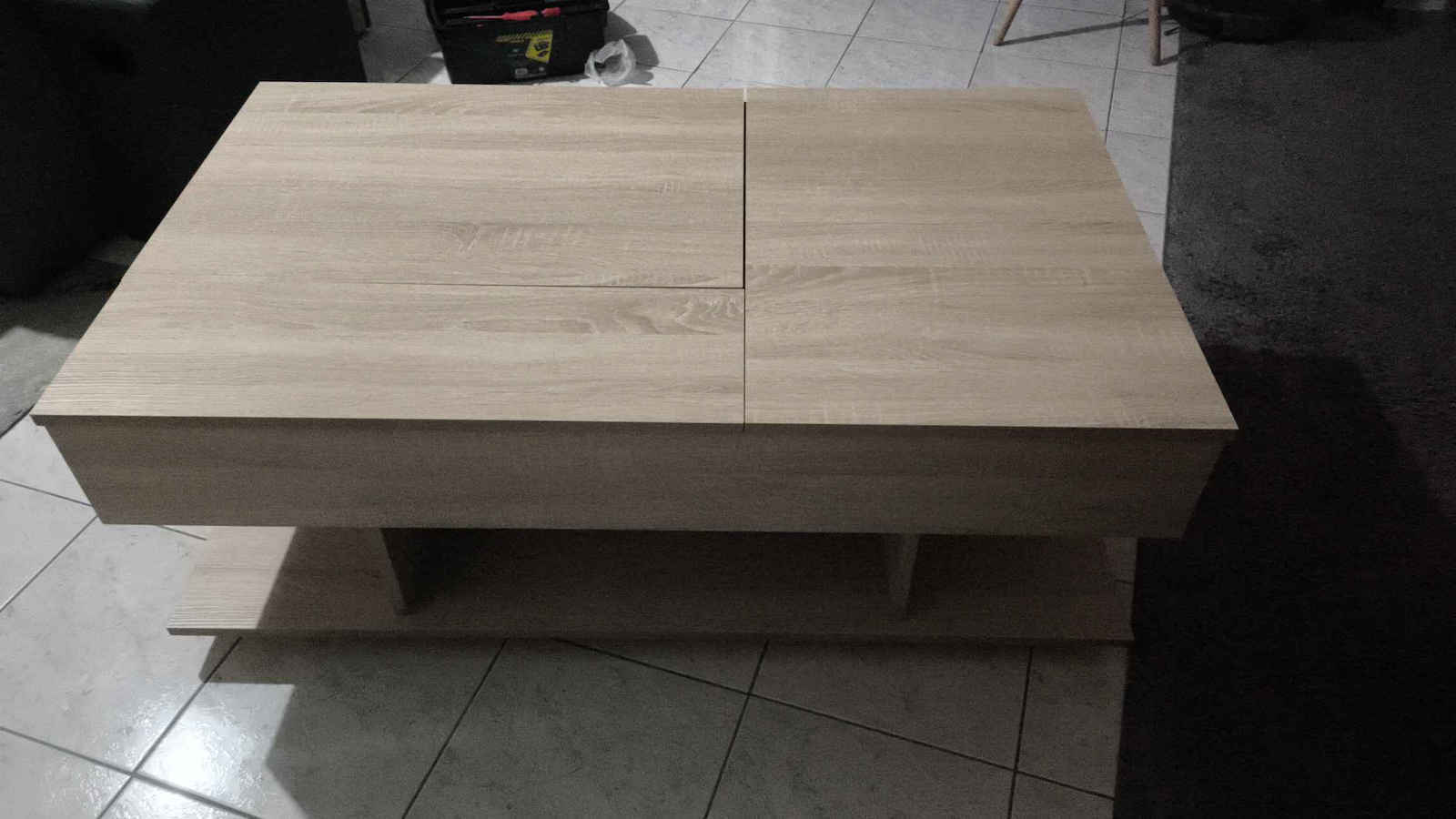 Rectangular Central Coffee Table Linda Wooden Natural W116.5xD70xH40cm