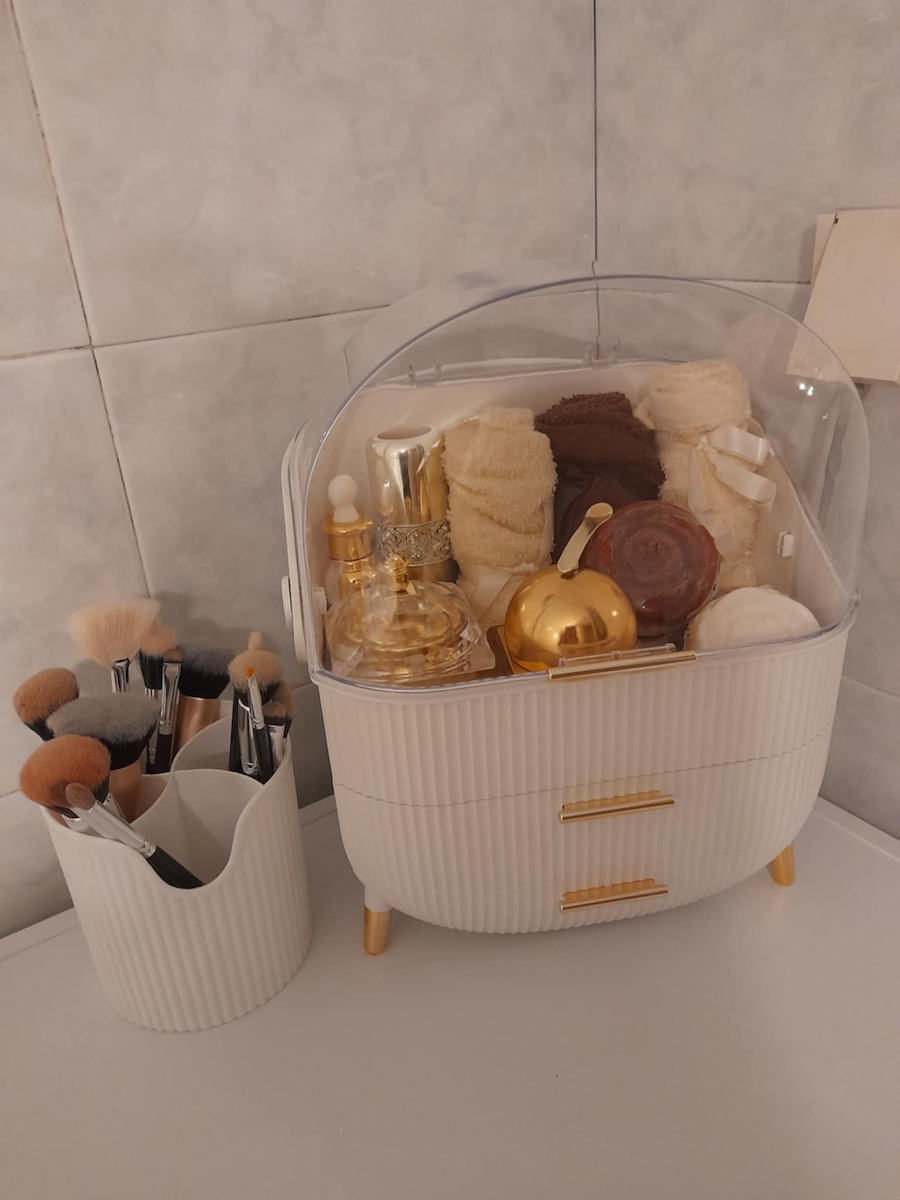 Organizator Cosmetice Cu Sertare Alb