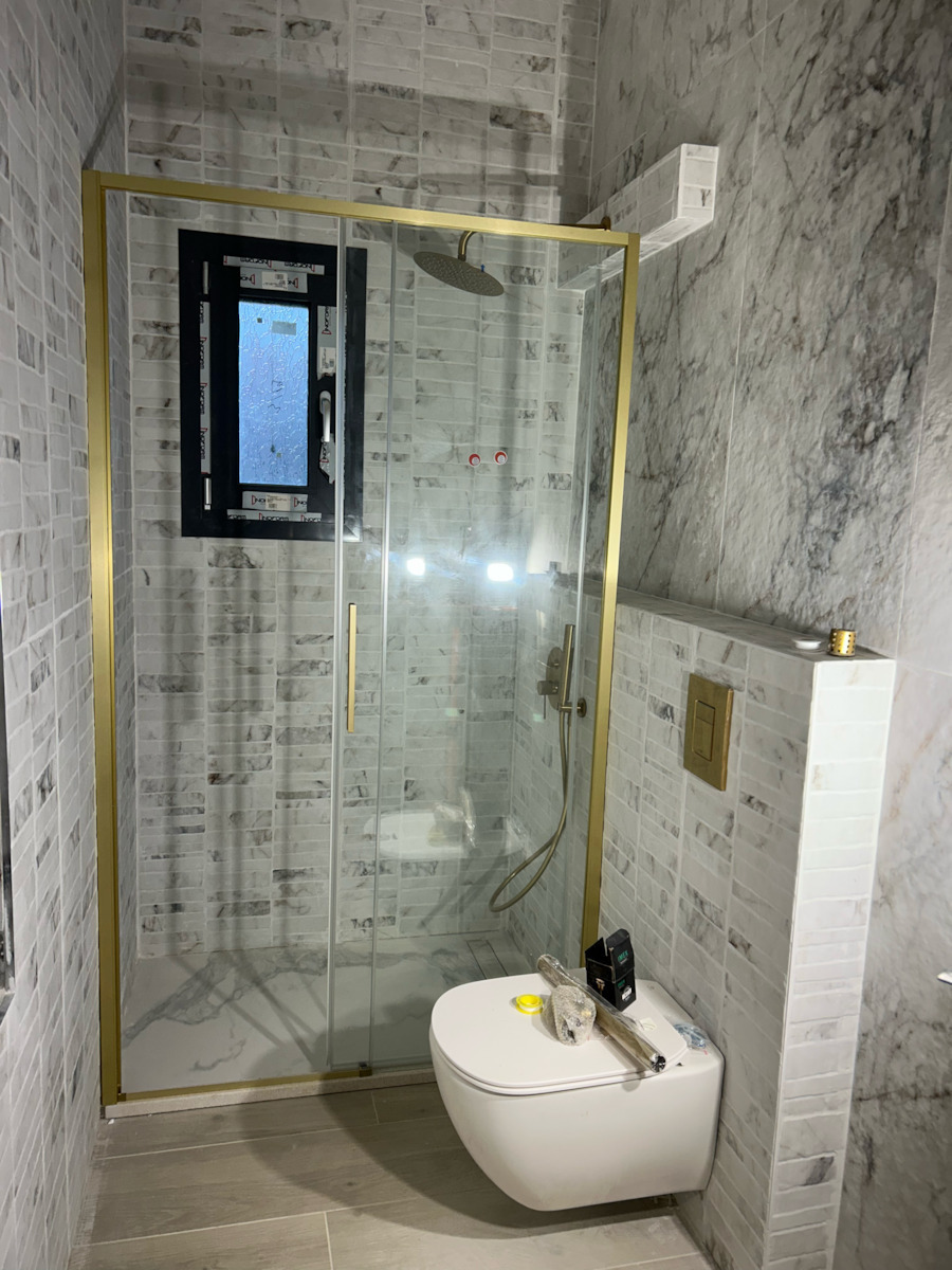 Karag Lea 400 Διαχωριστικό Ντουζιέρας με Συρόμενη Πόρτα 120x200cm Clear Glass Oro