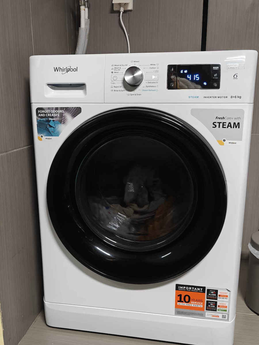 Whirlpool Waschtrockner 8kg/6kg Dampf 1400 Umdrehungen