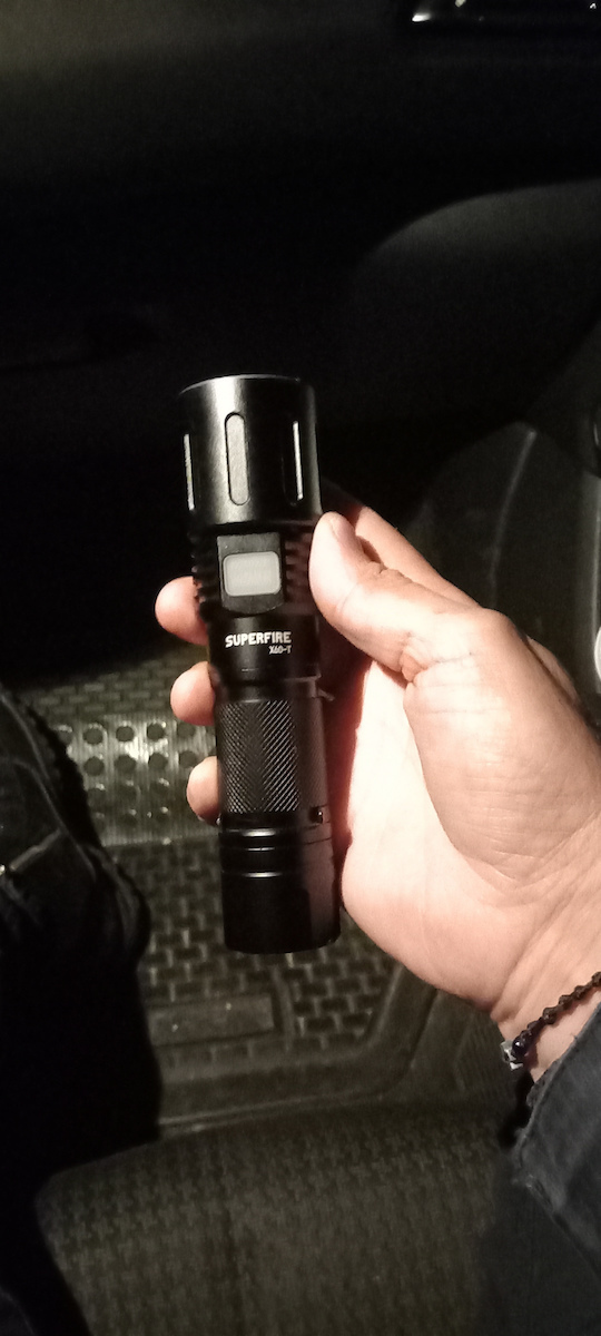 Superfire Rechargeable Flashlight LED IP34 with Maximum Brightness 1500lm Black