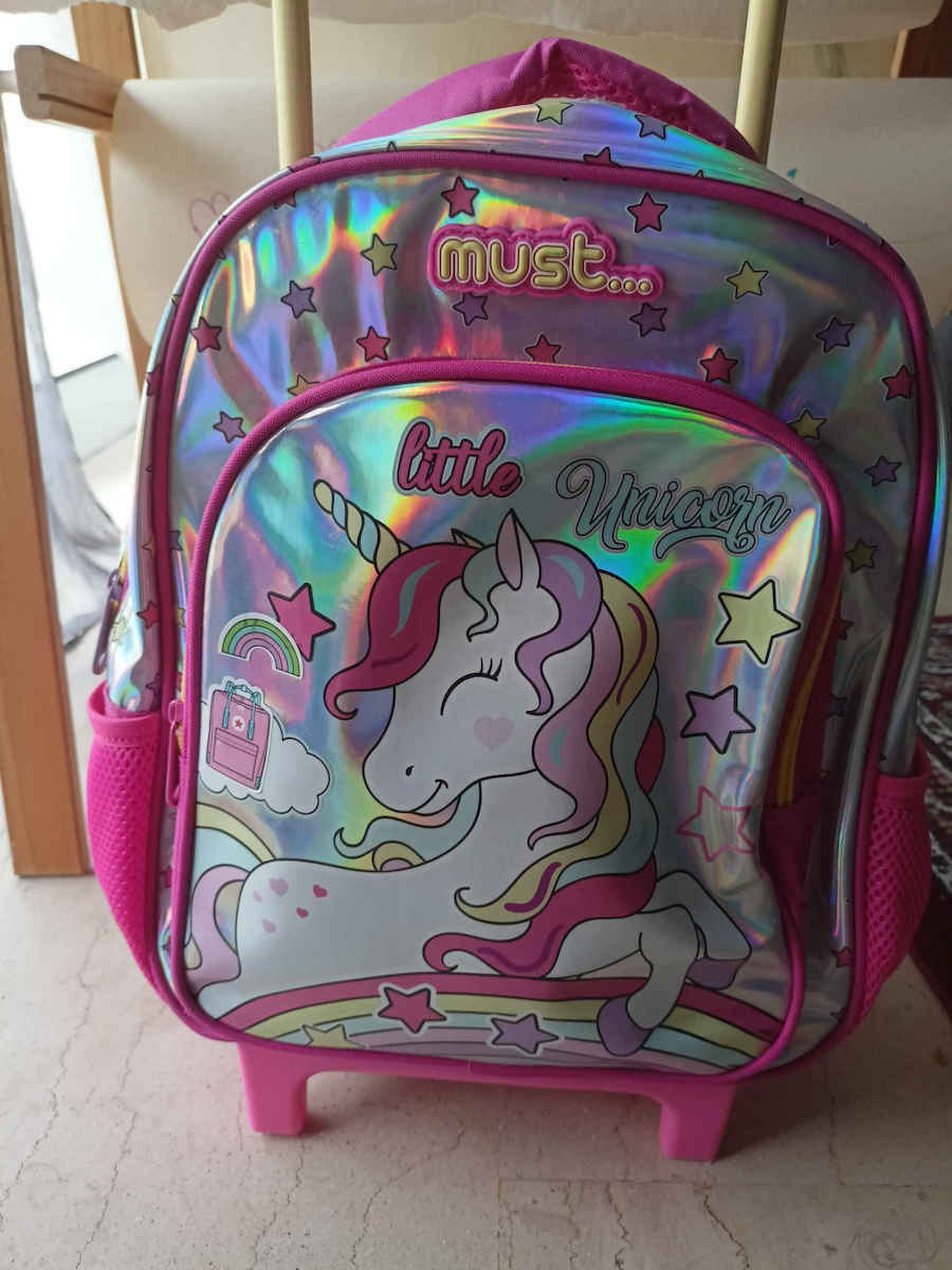 Must Team Kindergarten Trolley School Bag with Water Bottle Holder Multicolour 8 Litre 27 x 10 x 31 cm