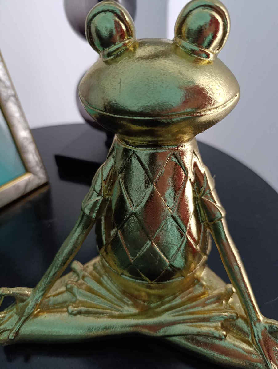 InTheBox Decorative Frog Polyresin Yoga in Gold 20.5x11.8x19.7cm 1pcs