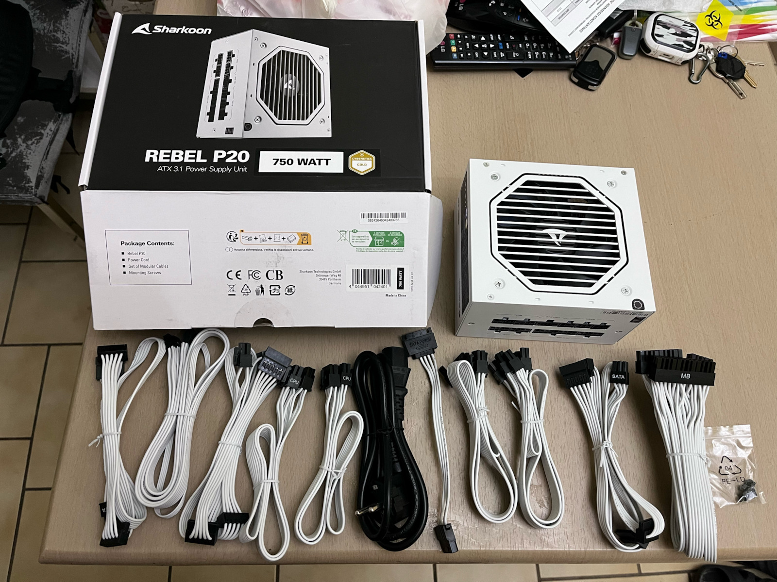 Sharkoon Rebel P20 850W Weiß Computer-Netzteil Vollständig modular