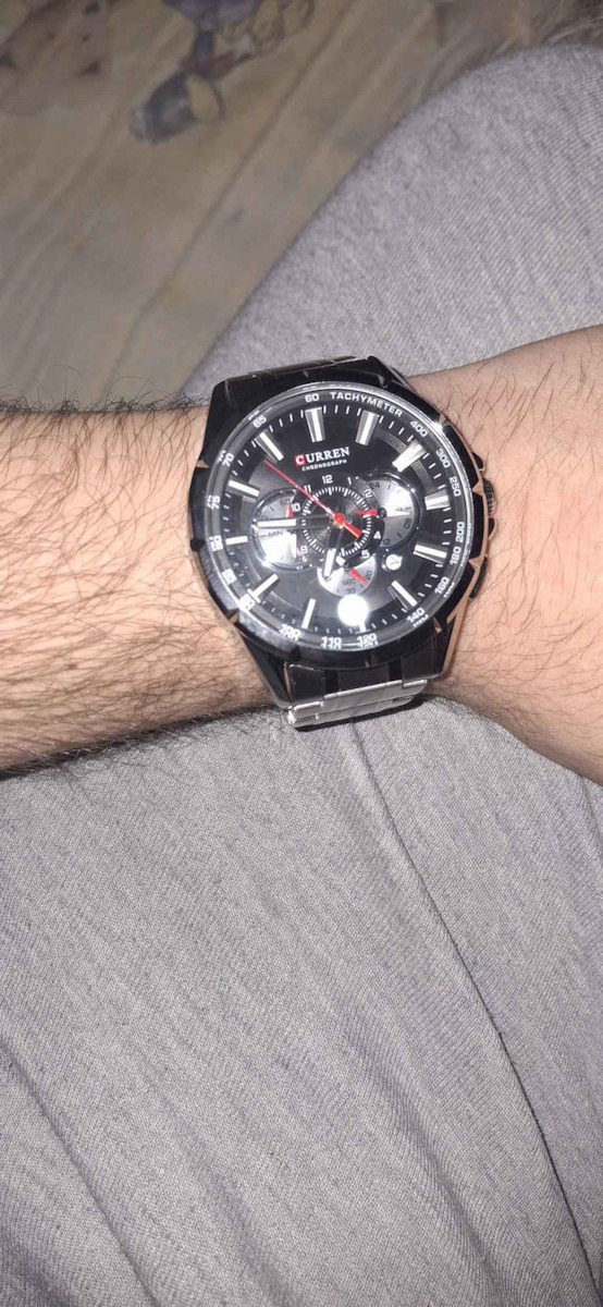 Curren Ανδρικό Ρολόι 45mm Χρονογράφος Μπαταρίας με Μπλε Μεταλλικό Μπρασελέ