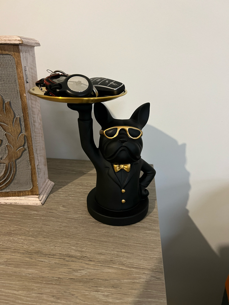 The Home Deco Factory Decorative Dog Polyresin Tray 21x21x18cm 1pcs