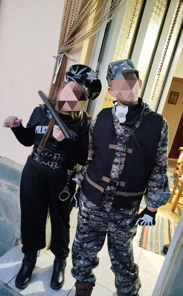 Kids Carnival Costume Commando Skull