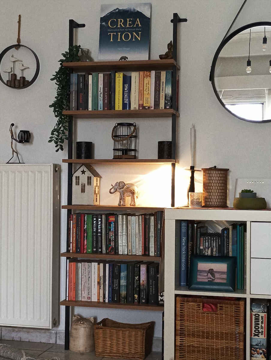 Βιβλιοθήκη Madison Μαύρο / Pine Oak 60x20x183εκ.