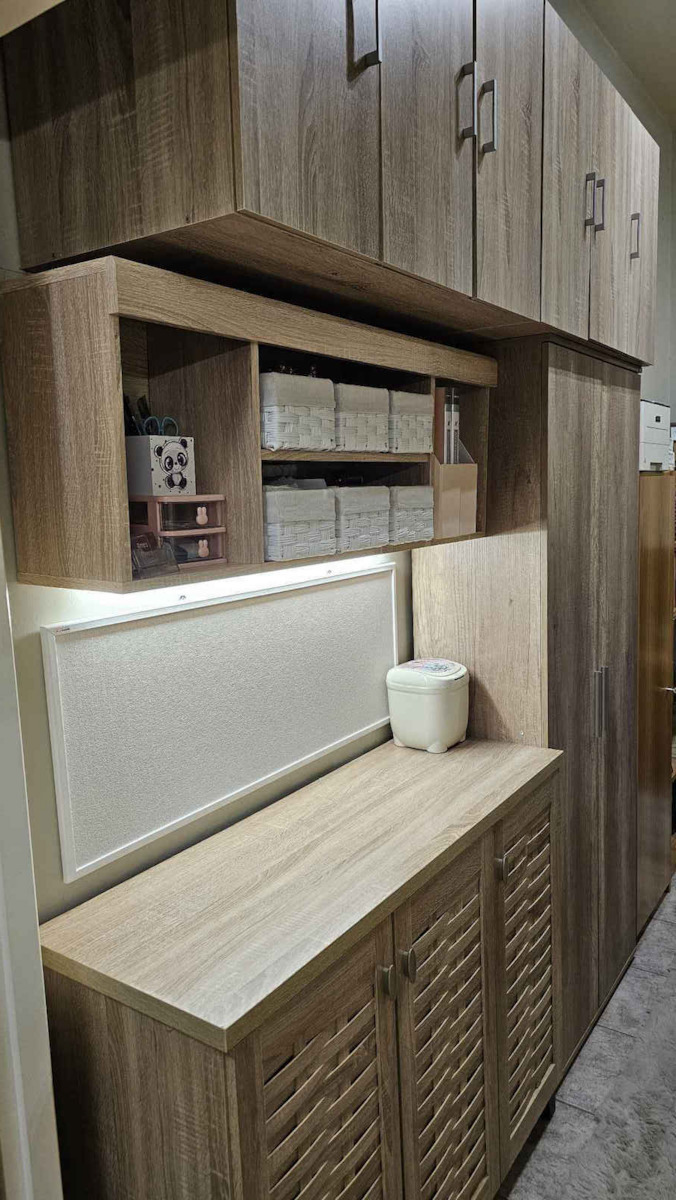 HomeMarkt Alivia Rectangular Loft Closet made of Particleboard in Beige Color 90x42cm HM351.02 1pcs
