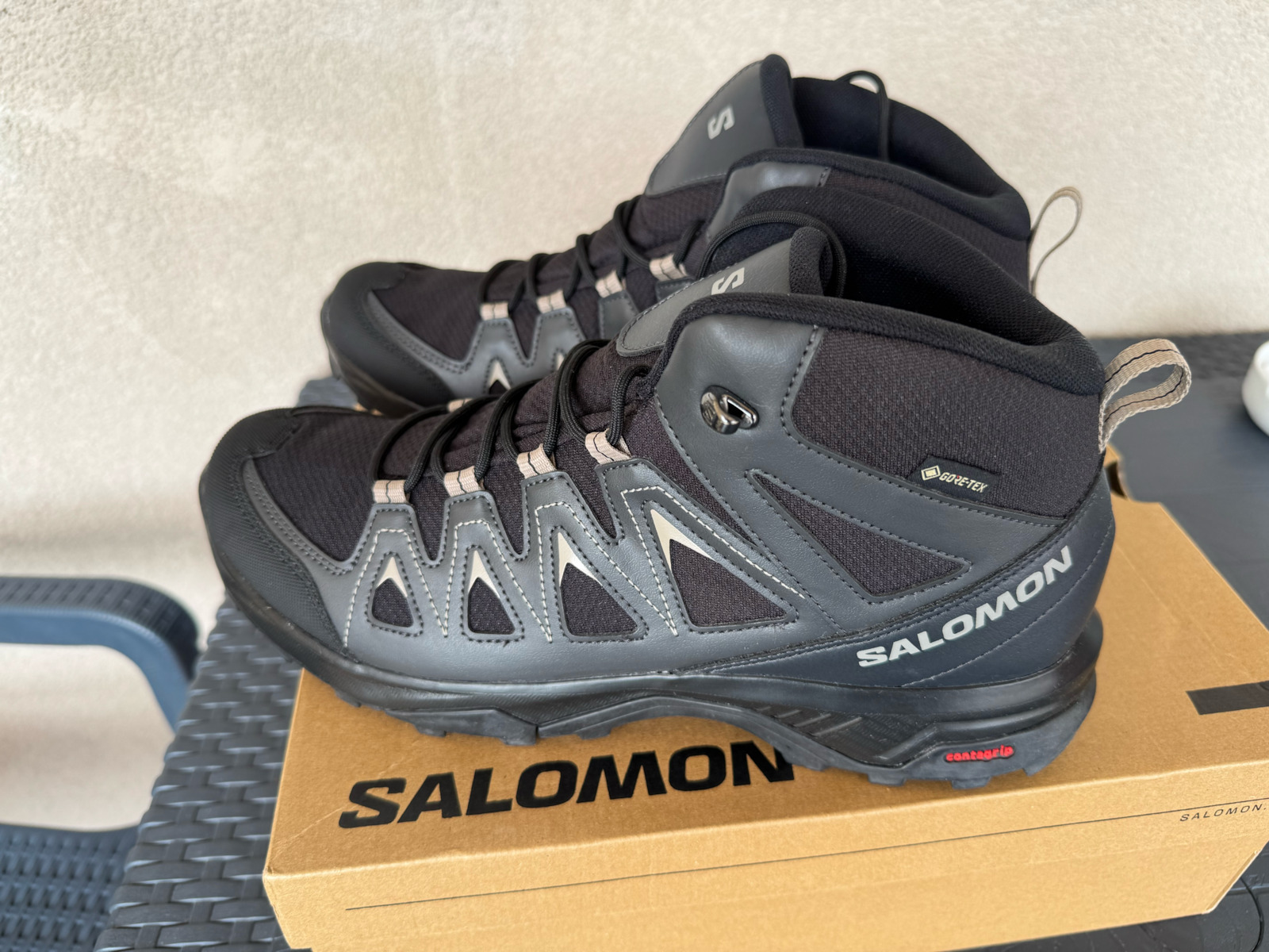 Salomon X Braze Mid GTX Men's Hiking Boots Waterproof with Gore-Tex Membrane Black