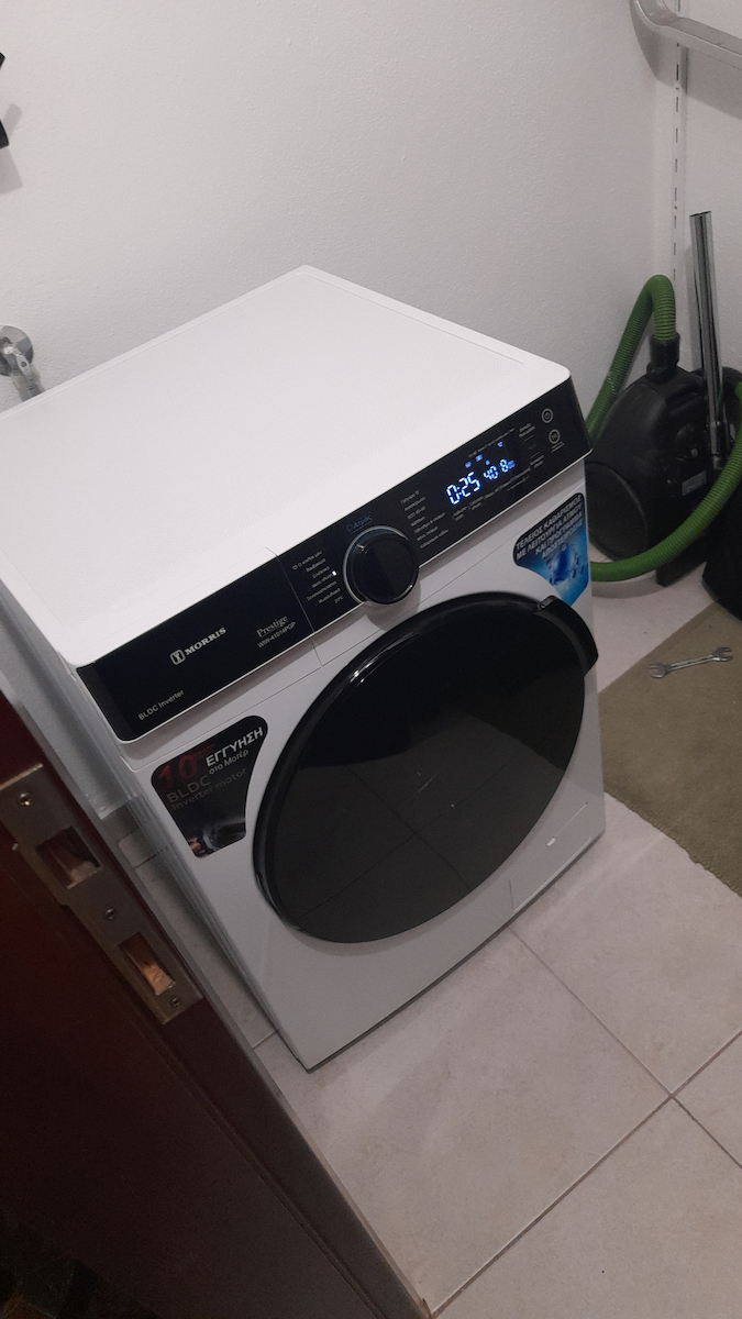 Morris Waschmaschine 10kg mit Dampftechnologie 1400 Umdrehungen Wasser-Magie-Schlauch WIW-41014PGP