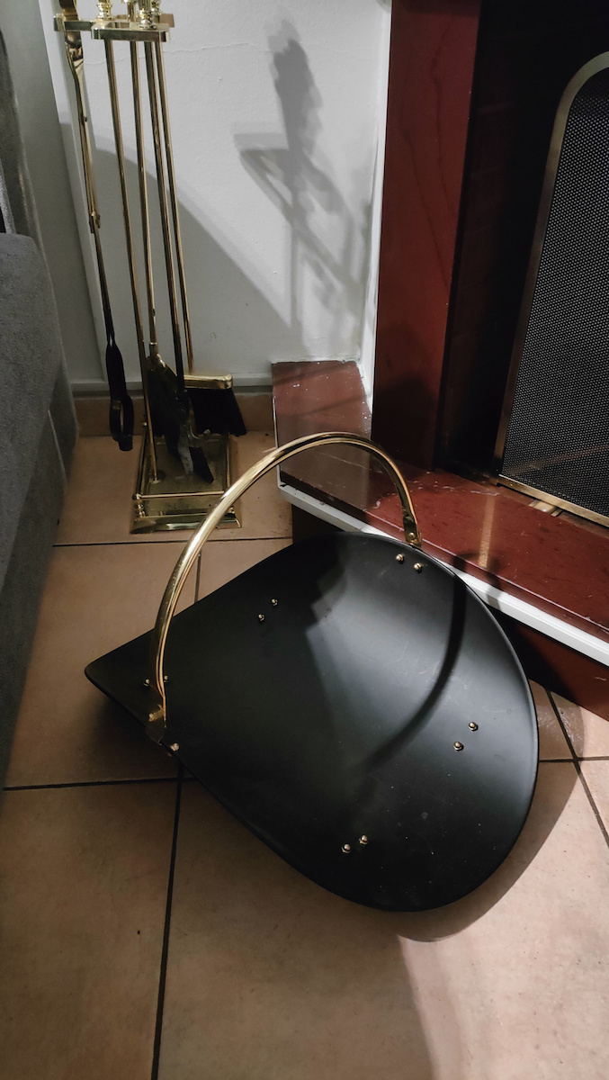 Metallic Basket Wood Storage 48x34x35cm Black
