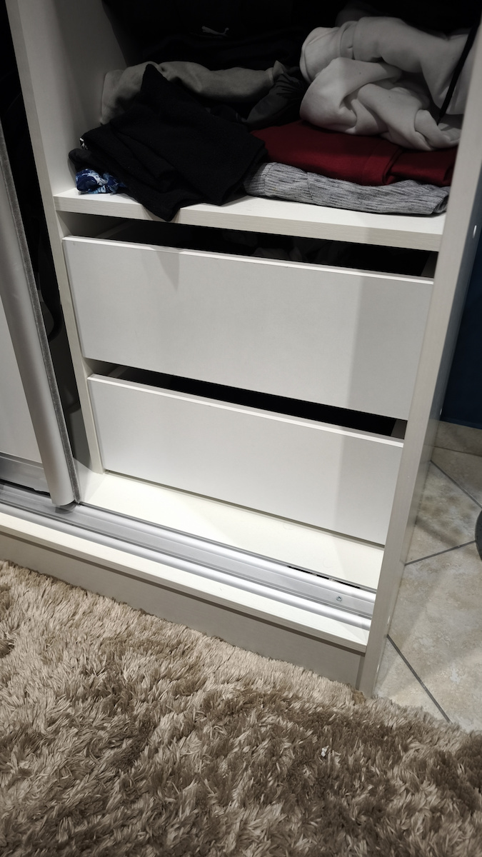 Двойна врата Гардероб Плъзгащи се ADLER с Огледало Бял 120x60x220см
